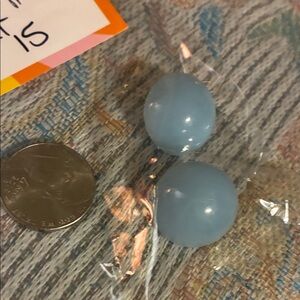 Vintage Light Blue Round earrings